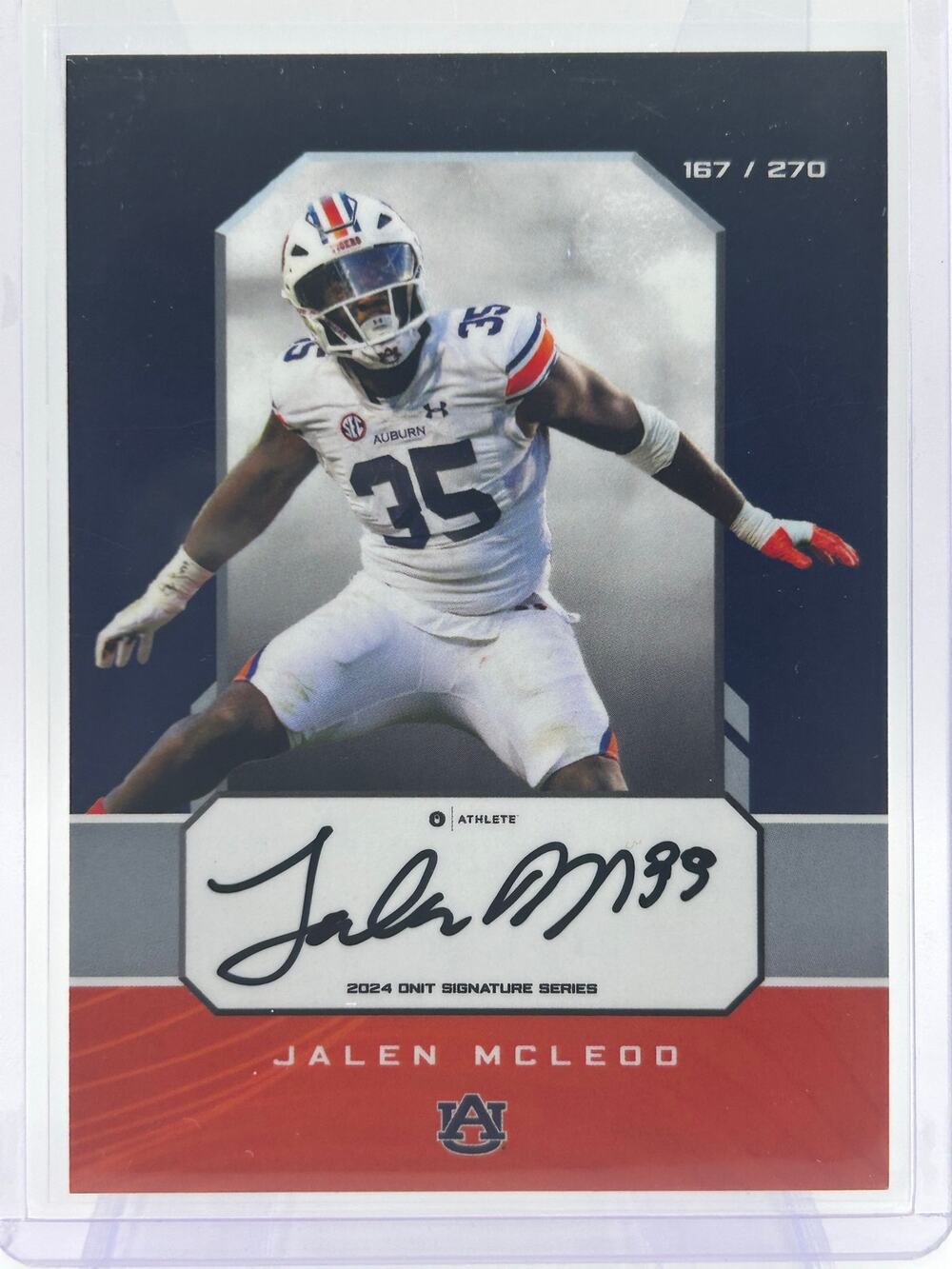 2024 Onit Athlete Jalen McLeod Signature Series Auto 167/270 Auburn Tigers Jags
